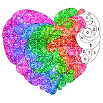 Valentine Love Glitter Color by Number Book Pages for PC