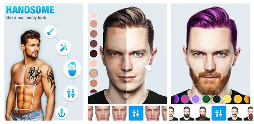 Handsome : Men Editor, Hair Styles, Mustache, Abs PC screenshot Handsome : Men Editor, Hair Styles, Mustache, Abs PC screenshot