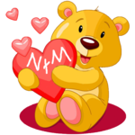 Sticky teddy bear love heart for PC Sticky teddy bear love heart for PC