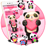 Pink Lovely Panda Love Theme icon