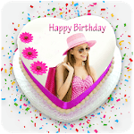 Photo & Name On Birthday Cake: HD Photo Frames icon
