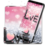 Pink Love Heart Diamond Glitter Theme icon
