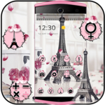 Eiffel Tower Theme Pink Black icon