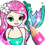 Mermaid Coloring Book Glitter icon
