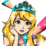 Princess Coloring Book Glitter icon