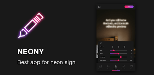 NEONY - writing neon sign text on photo easy PC screenshot