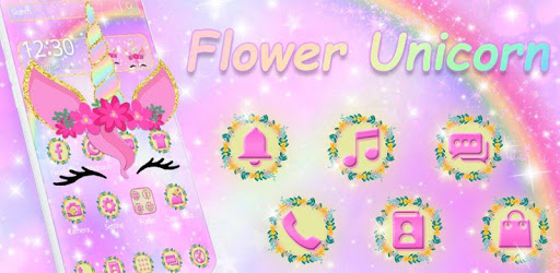 Rainbow Flower Unicorn Theme PC screenshot
