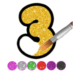 Glitter Number and letters coloring Book for kids icon