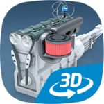 Four-stroke Otto engine educational VR 3D icon