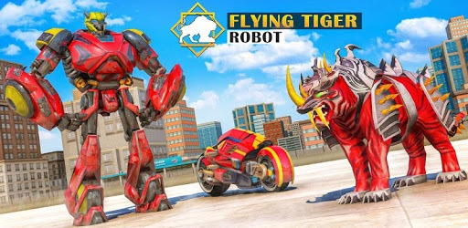 Flying Tiger Robot Attack: Flying Bike Robot Game PC screenshot