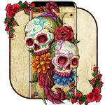 Rose Flower Smoke Skull Theme icon