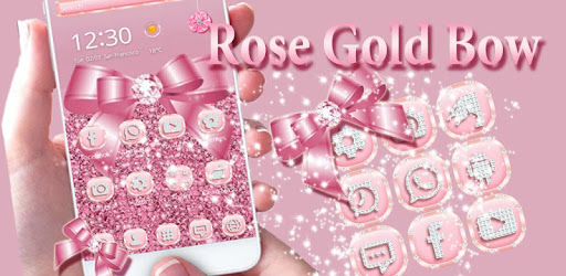 Rose Gold Diamond Bow Theme PC screenshot