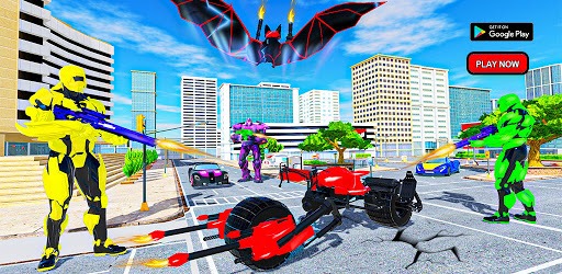 Flying Bat Robot Bike Transforming Robot Games PC screenshot