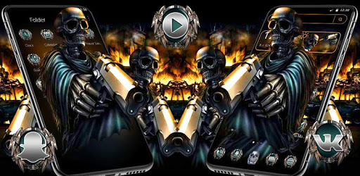Fire Skull Gun Theme PC screenshot