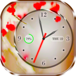 Clock live wallpaper, battery level icon