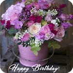 Birthday Flowers Cards, Social App icon