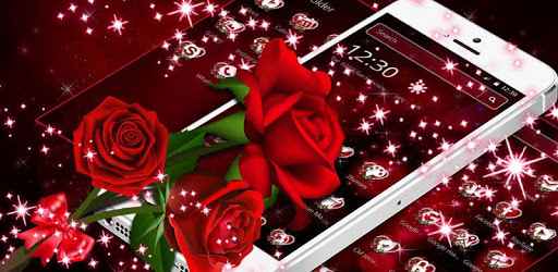 Sparkle Red Rose Theme PC screenshot