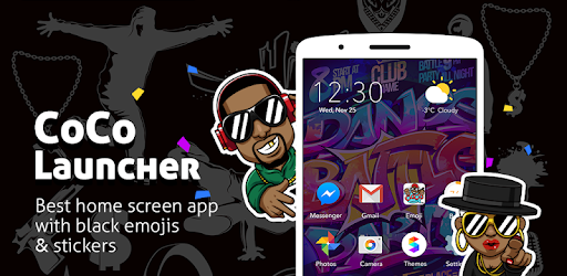 CoCo Launcher - Black Emoji, 3D Theme PC screenshot CoCo Launcher - Black Emoji, 3D Theme PC screenshot