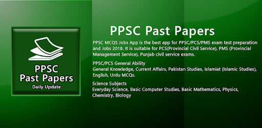 PPSC Past Papers NTS PMS FPSC CSS Test Preparation PC screenshot