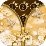Gold Butterfly Diamond Zipper Lock for PC