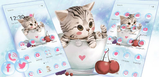 Cute Kitty Theme lovely Cup Cat Wallpaper PC screenshot Cute Kitty Theme lovely Cup Cat Wallpaper PC screenshot