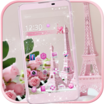 Pink Rose Eiffel Tower Theme for PC Pink Rose Eiffel Tower Theme for PC