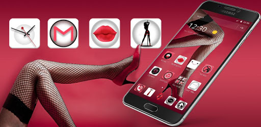 Lace Girl Theme Red Icon Pack PC screenshot Lace Girl Theme Red Icon Pack PC screenshot
