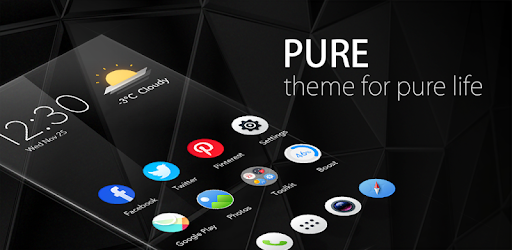 Pure Black Launcher Theme PC screenshot