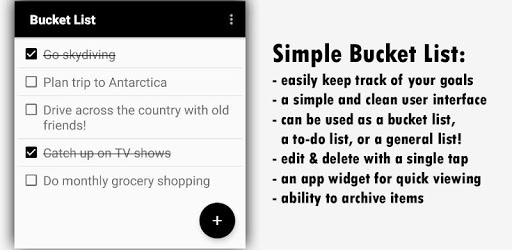 Simple Bucket List PC screenshot Simple Bucket List PC screenshot