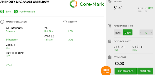 Core-Mark's DroidPad PC screenshot