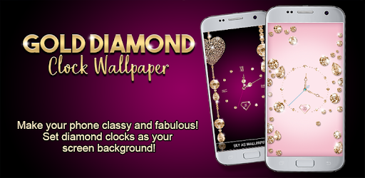 Gold Diamond Moving Clock Wallpaper PC screenshot