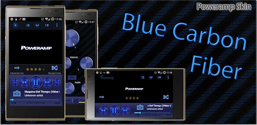 Poweramp Skin Blue Carbon PC screenshot
