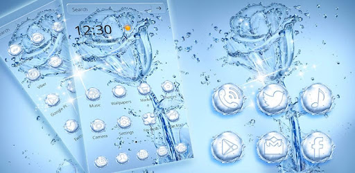 Blue Water Rose Flower Theme Wallpaper PC screenshot Blue Water Rose Flower Theme Wallpaper PC screenshot