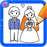 Wedding Coloring Pages Bride And Groom icon