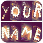 Write your name with shapes–candles photo designer icon