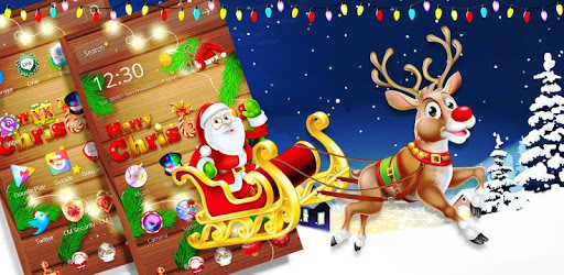 Wooden Merry Christmas theme PC screenshot Wooden Merry Christmas theme PC screenshot