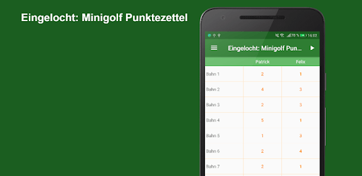 Eingelocht: Minigolf Scorecard PC screenshot