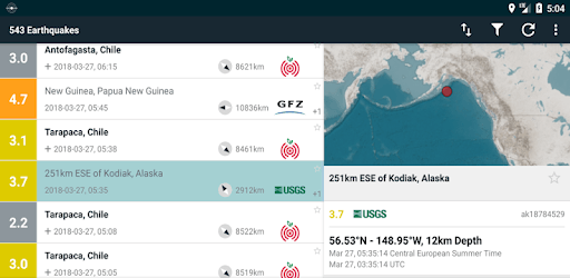 EQInfo - Global Earthquakes PC screenshot