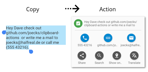 Clipboard Actions & Manager PC screenshot