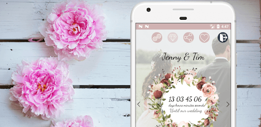 Wedding Countdown Boho Vintage Flower Widget PC screenshot