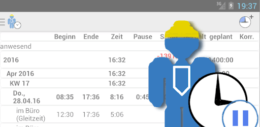 workingtime-account PC screenshot