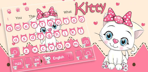 Cute Kitty Pink Bow Keyboard Theme PC screenshot