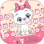 Cute Kitty Pink Bow Keyboard Theme for PC
