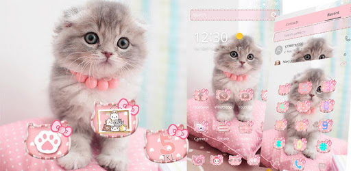 Pink Cute Kitty Cat Theme PC screenshot