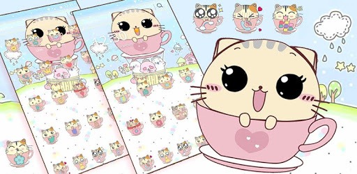 Kitty Love Cup Cat Theme PC screenshot
