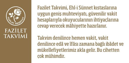 Fazilet Takvimi PC screenshot Fazilet Takvimi PC screenshot