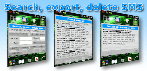 Search, export, delete SMS PC screenshot Search, export, delete SMS PC screenshot