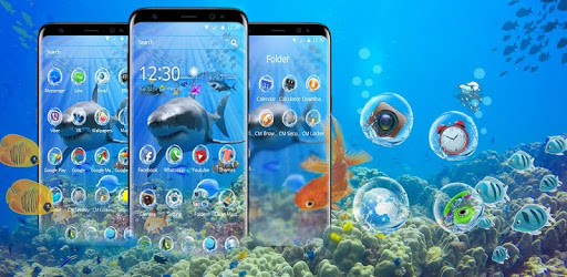 FREE shark 3D ocean blue azure tema PC screenshot