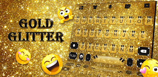 Golden Glitter Emoji Keyboard Theme PC screenshot