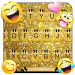 Golden Glitter Emoji Keyboard Theme for PC
